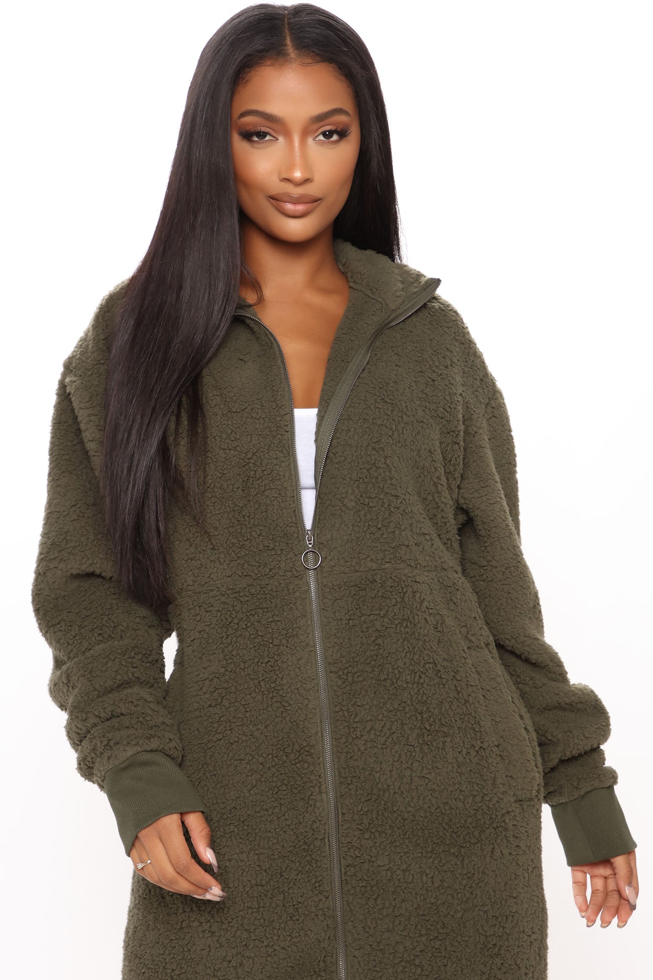 Cabin Stay Sherpa Jacket - Olive